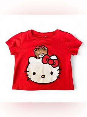 Hello Kitty Red Short Sleeve Tee with Bear